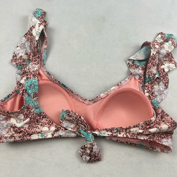 NWT Time and Tru Women’s Print Ruffle Bikini Top - Picture 4 of 5